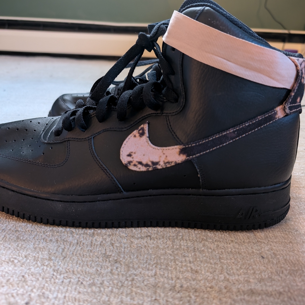 Black and Pink High-Top Sneakers